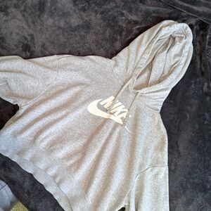 Nike Cropped Gray Hoodie Top